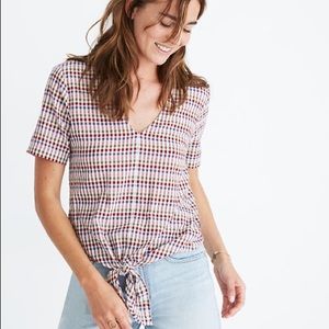 Madewell Novelties front rainbow Gingham Top